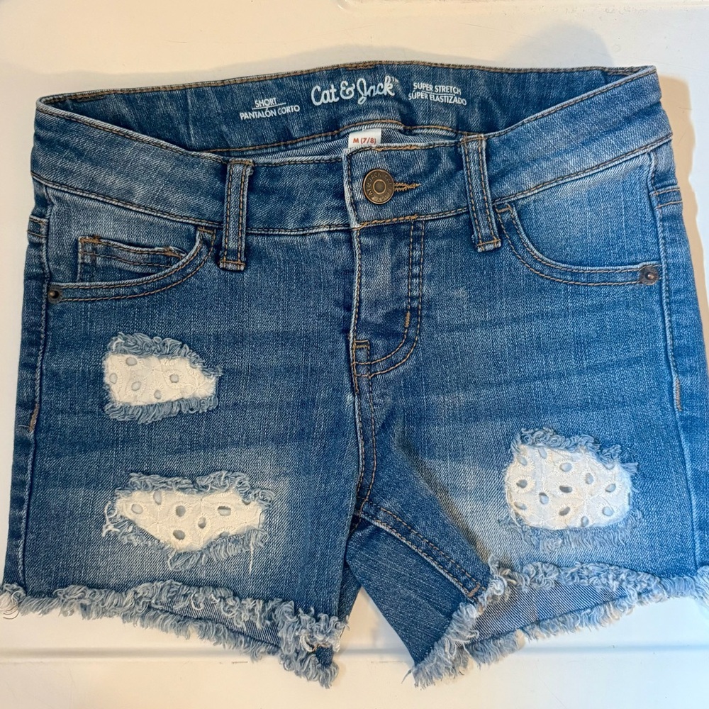 Distressed Denim Shorts